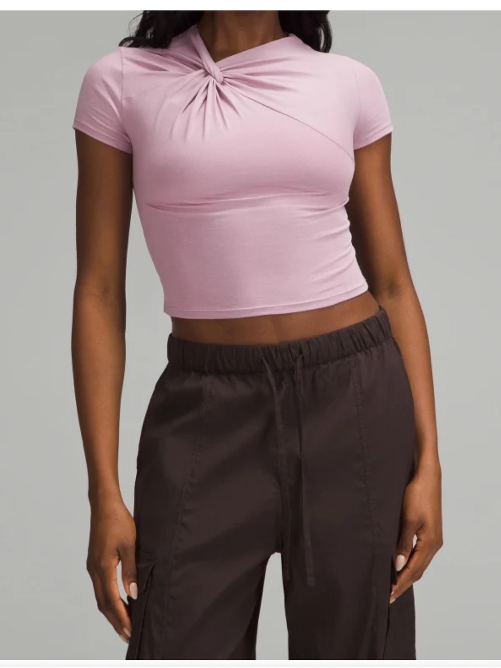 Lululemon pink Twist-Front Crop Top
